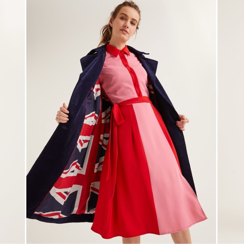 Boden Navy Corduroy Markham Trench Coat UK 8 / US 4 - Picture 3 of 13